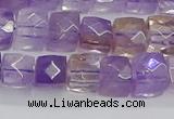 CNG7658 15.5 inches 8*8mm faceted nuggets ametrine beads