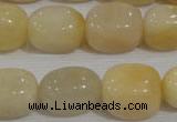 CNG767 15.5 inches 13*18mm nuggets yellow jade beads wholesale