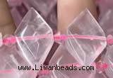 CNG7701 13*20mm - 15*25mm faceted freeform rose quartz beads