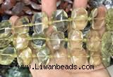 CNG7752 13*18mm - 15*25mm faceted freeform lemon quartz beads