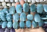 CNG7770 13*18mm - 15*25mm faceted freeform amazonite beads