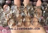 CNG7779 13*18mm - 15*25mm faceted freeform smoky quartz beads