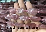 CNG7808 13*18mm - 18*25mm faceted freeform strawberry quartz beads