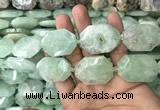 CNG7831 20*28mm - 25*35mm faceted freeform light prehnite beads