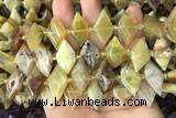 CNG7876 13*20mm - 15*25mm faceted freeform yellow opal beads