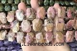 CNG7888 13*18mm - 15*25mm faceted freeform rhodonite beads