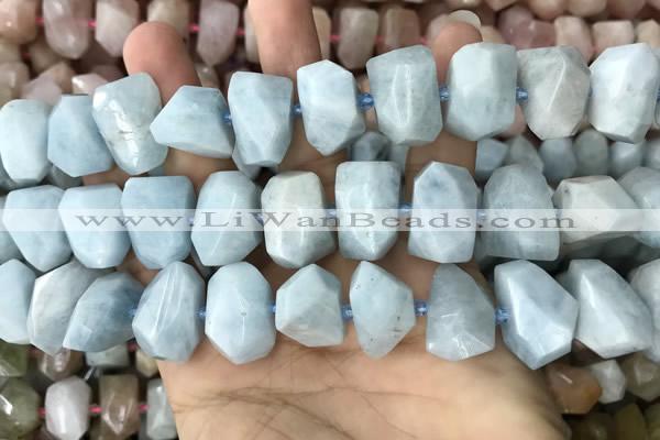 CNG7903 15.5 inches 12*16mm - 15*20mm faceted nuggets aquamarine beads