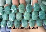 CNG7922 15.5 inches 13*18mm - 15*25mm faceted freeform amazonite beads