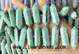 CNG7927 15.5 inches 10*25mm - 12*45mm faceted nuggets amazonite beads