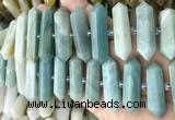 CNG7943 10*22mm - 12*45mm faceted nuggets amazonite beads