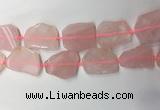 CNG7971 25*30mm - 35*45mm freeform rose quartz slab beads