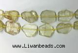 CNG7973 25*30mm - 35*45mm freeform lemon quartz slab beads