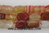 CNG800 15.5 inches 8*12mm faceted nuggets agate gemstone beads