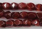 CNG802 15.5 inches 9*12mm faceted nuggets red agate gemstone beads