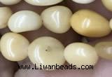 CNG8021 15.5 inches 6*8mm nuggets yellow jade beads wholesale