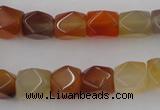 CNG803 15.5 inches 9*12mm faceted nuggets agate gemstone beads