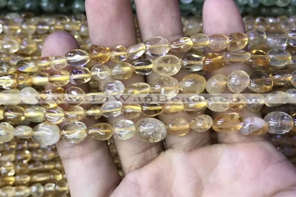 CNG8034 15.5 inches 6*9mm nuggets citrine beads wholesale