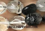 CNG8036 15.5 inches 8*10mm nuggets black rutilated quartz beads