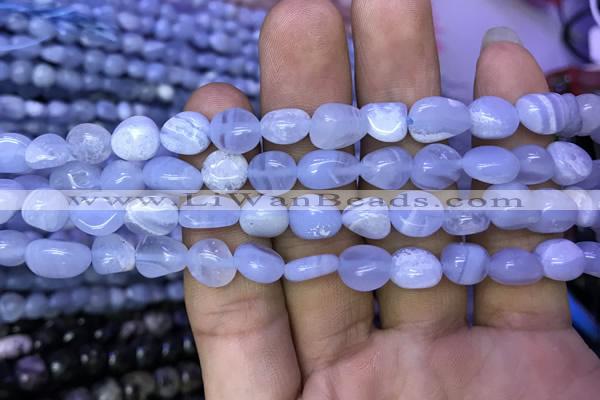 CNG8038 15.5 inches 8*10mm nuggets blue lace agate beads