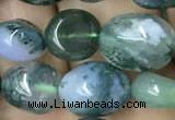 CNG8039 15.5 inches 8*10mm nuggets moss agate beads wholesale