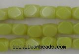 CNG805 15.5 inches 8*12mm faceted nuggets lemon jade beads