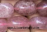 CNG8062 15.5 inches 8*10mm - 10*14mmm nuggets strawberry quartz beads