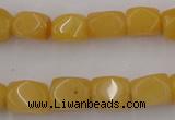 CNG807 15.5 inches 9*12mm faceted nuggets yellow jade beads