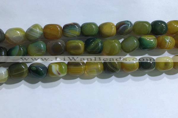 CNG8139 15.5 inches 8*12mm nuggets striped agate beads wholesale