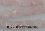 CNG815 15.5 inches 8*12mm faceted nuggets rose quartz beads