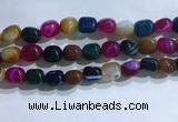 CNG8199 15.5 inches 10*14mm nuggets striped agate beads wholesale