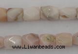 CNG824 15.5 inches 9*12mm faceted nuggets pink opal gemstone beads