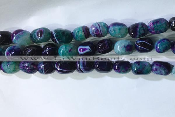 CNG8243 15.5 inches 12*16mm nuggets striped agate beads wholesale