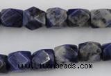 CNG825 15.5 inches 9*12mm faceted nuggets sodalite gemstone beads