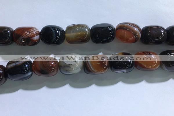 CNG8319 15.5 inches 15*20mm nuggets striped agate beads wholesale