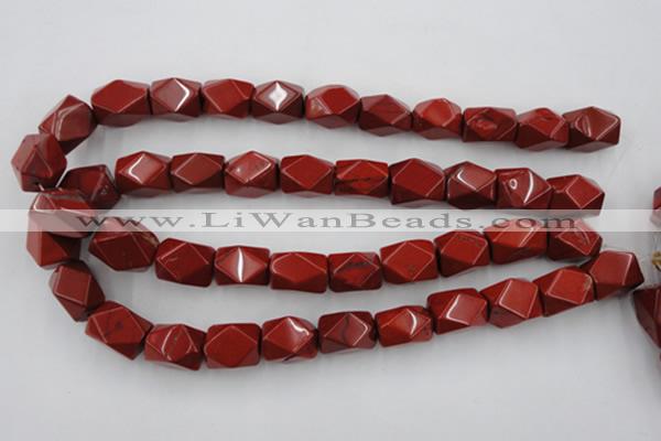 CNG839 15.5 inches 13*18mm faceted nuggets red jasper beads