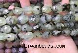 CNG8567 12*16mm - 15*20mm faceted nuggets green rutilated quartz beads