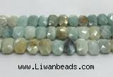 CNG8618 10*13mm - 12*16mm faceted freeform amazonite beads