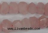 CNG863 15.5 inches 10*14mm faceted nuggets rose quartz beads