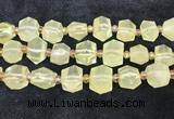 CNG8673 12*20mm - 20*33mm faceted nuggets lemon quartz beads