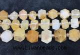 CNG8675 12*20mm - 20*33mm faceted nuggets yellow quartz beads