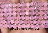 CNG8691 15.5 inches 8mm faceted nuggets rose quartz beads