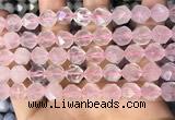 CNG8692 15.5 inches 10mm faceted nuggets rose quartz beads