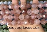 CNG8699 15.5 inches 14mm faceted nuggets strawberry quartz beads