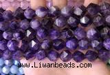 CNG8703 15.5 inches 12mm faceted nuggets amethyst gemstone beads