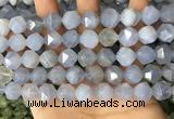 CNG8708 15.5 inches 12mm faceted nuggets blue chalcedony beads