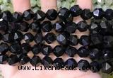 CNG8739 15.5 inches 12mm faceted nuggets black agate beads