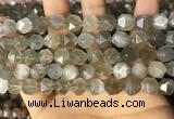 CNG8748 15.5 inches 10mm faceted nuggets grey moonstone beads