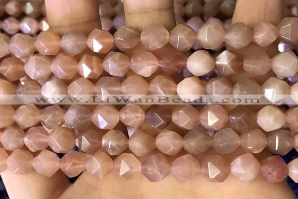 CNG8753 15.5 inches 8mm faceted nuggets moonstone beads wholesale