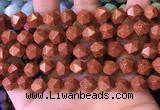 CNG8768 15.5 inches 10mm faceted nuggets goldstone beads wholesale