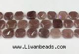 CNG8803 15.5 inches 16mm - 20mm faceted freeform strawberry quartz beads